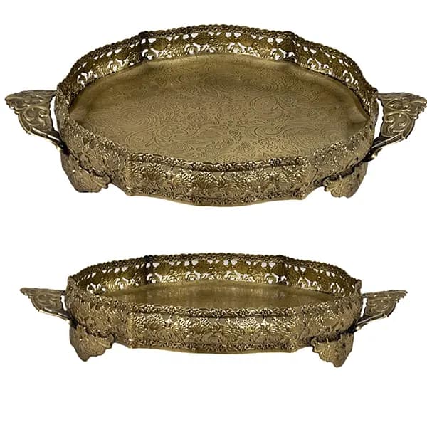 سینی بزرگ 6 گوش 2071 آنتیک — تصویر ۲