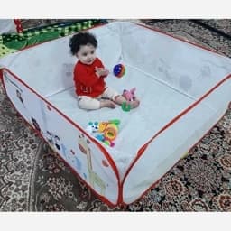 استخر توپ طرح باب اسفنجی مدل النا چهار ضلعی فنردار 100در100در 40 پارچه بنری — تصویر ۶