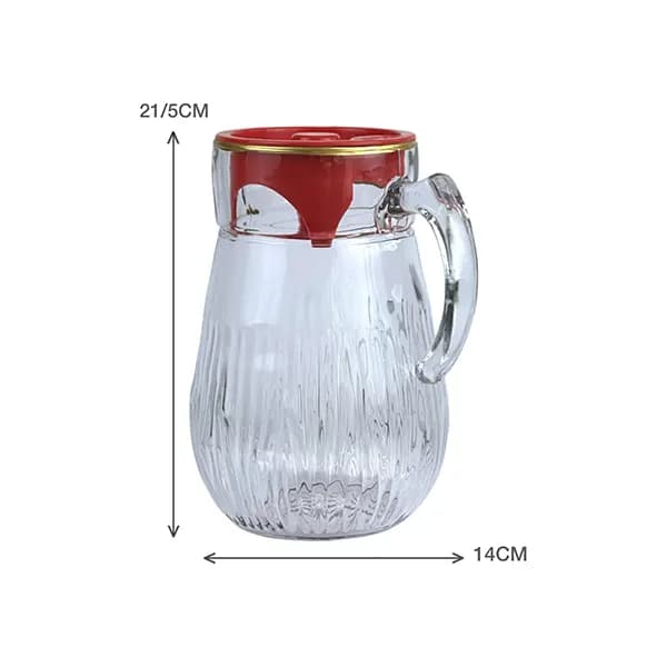 پارچ شیشه ای 1800 میلی لیتر مدل سولو لب طلا — تصویر ۵