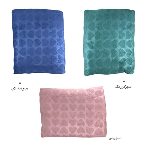 پتو مخمل مدل قلبی جاسمین — تصویر ۵