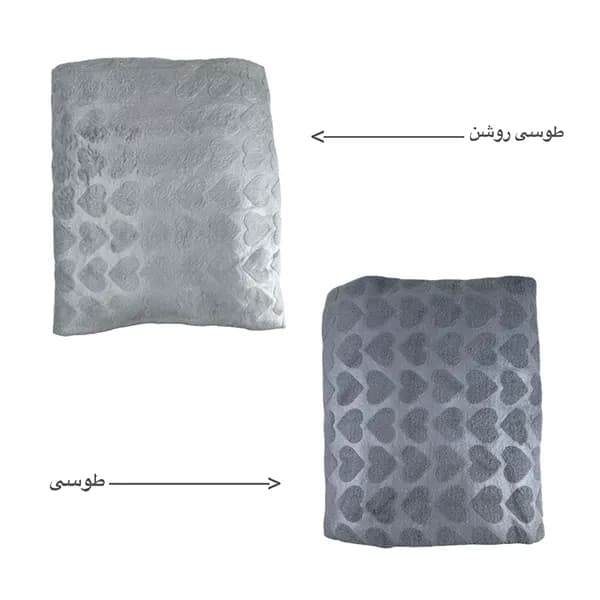 پتو مخمل مدل قلبی جاسمین — تصویر ۳