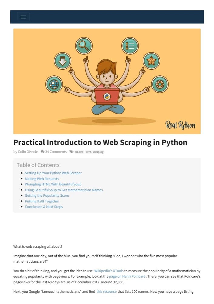 کتاب مقدمه عملی بر وب اسکرپینگ (Practical Introduction to Web Scraping) نسخه انگلیسی PDF