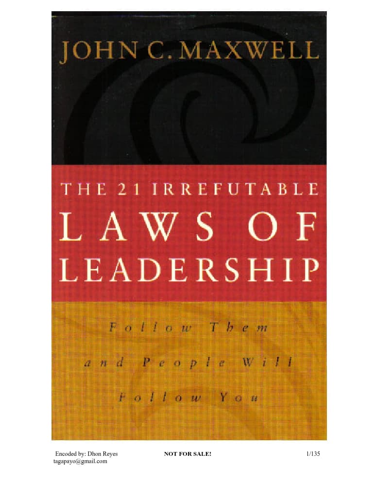 کتاب ۲۱ قانون غیرقابل انکار رهبری (The 21 Irrefutable Laws of Leadership) نسخه انگلیسی PDF | جان سی مکسول — تصویر ۲