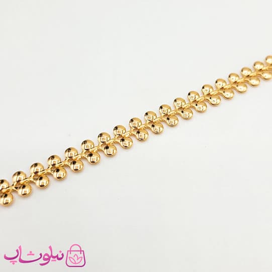 پابند زنانه وای اس ایکس مدل پهن طلایی کد 1196 — تصویر ۲