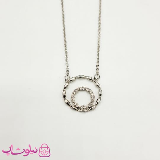 گردنبند دخترانه ظریف برند وینویز مدل دایره نقره ای کد 120