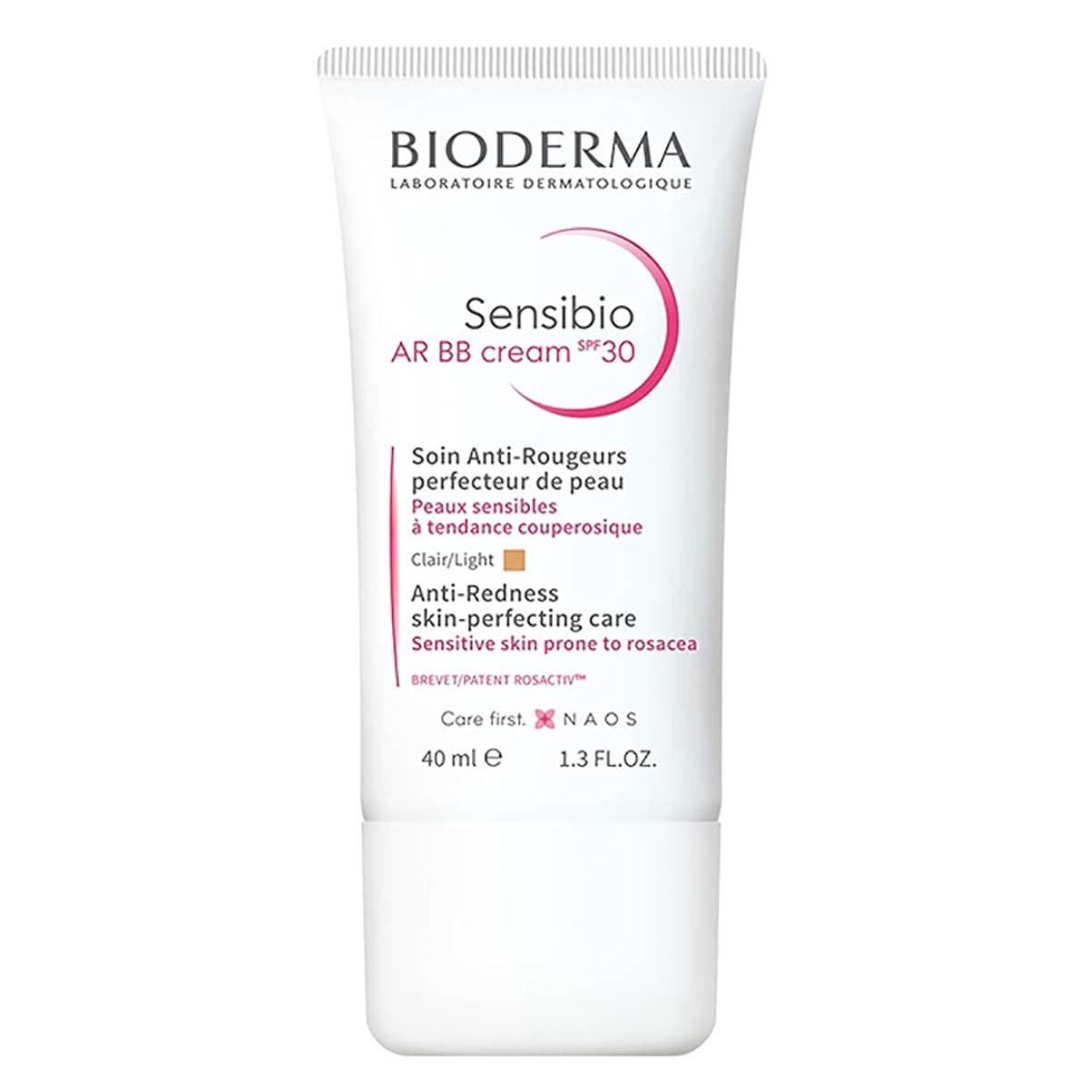بی بی کرم ضدقرمزی و تسکین دهنده بایودرما مدل Sensibio AR با SPF30 رنگ روشن مناسب پوستهای حساس حجم 40 میل