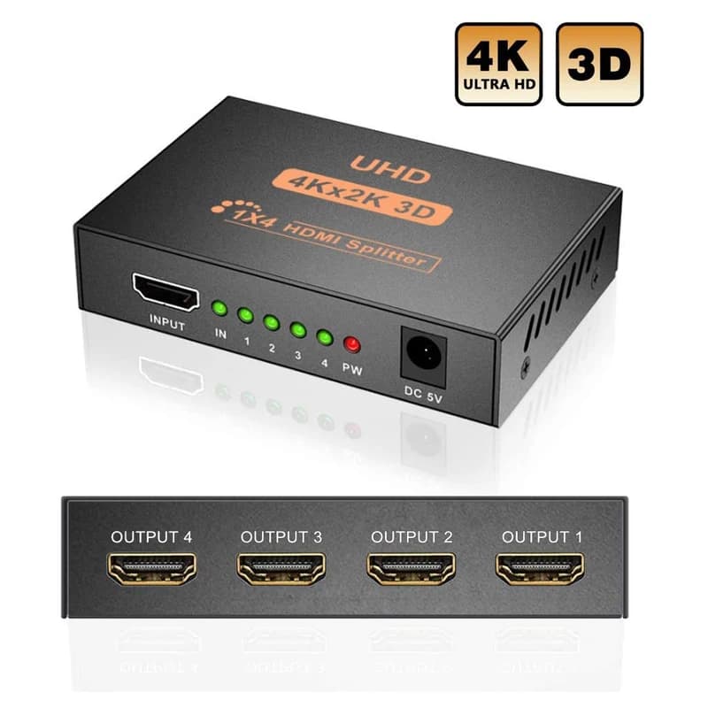 اسپلیتر 1 به 4 HDMI مدل UHD-HTS 4K اورجینال کد 8822 — تصویر ۲