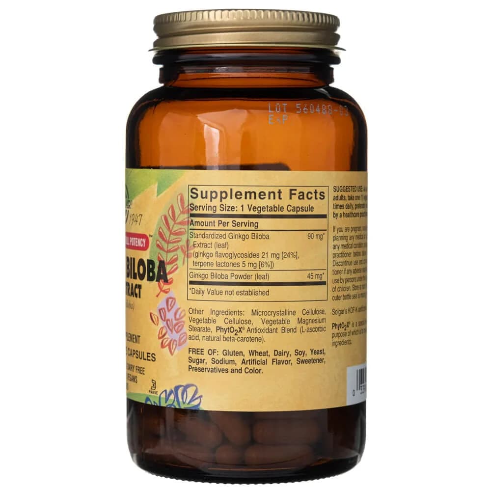 مکمل گیاهی تقویت حافظه سولگار حاوی Ginkgo Biloba بسته 60 عددی — تصویر ۲