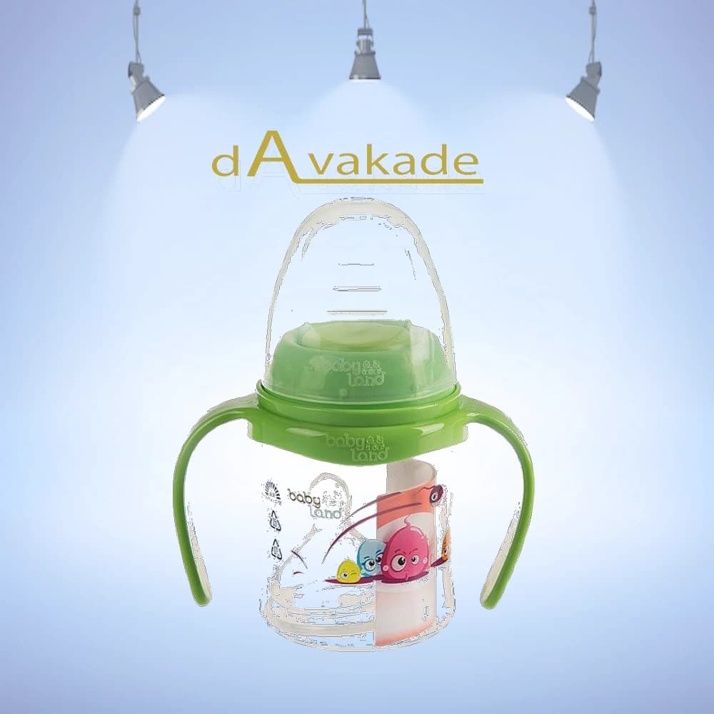 BABY LAND شیشه شیر PP دهانه عریض ارتودنسی 150میل 408