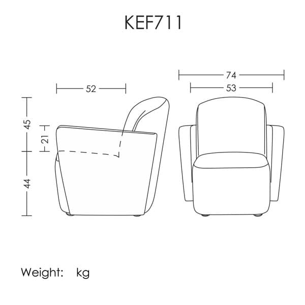 مبل تک نفر مدل KEF711 آرتمن — تصویر ۲