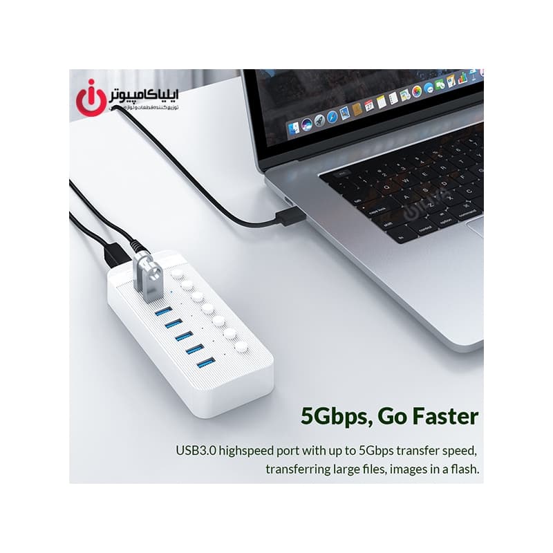 هاب USB3.0 هفت پورت اوریکو مدل CT2U3-7AB — تصویر ۳
