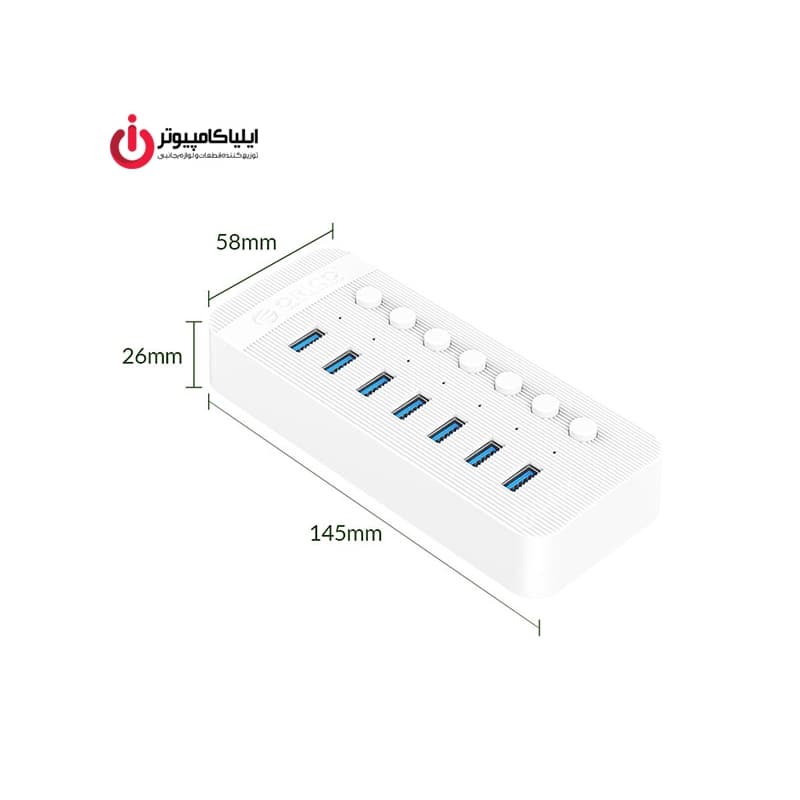 هاب USB3.0 هفت پورت اوریکو مدل CT2U3-7AB — تصویر ۲