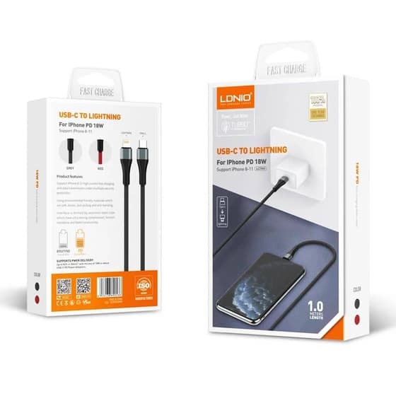 کابل تبدیل USB-C به لایتنینگ الدینیو مدل LC-961 طول 1 متر کدK14059