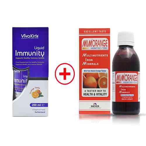 شربت ایمیونیس + میم اورنج | Immunity Viva Kids 200ml + Mimorange Syrup