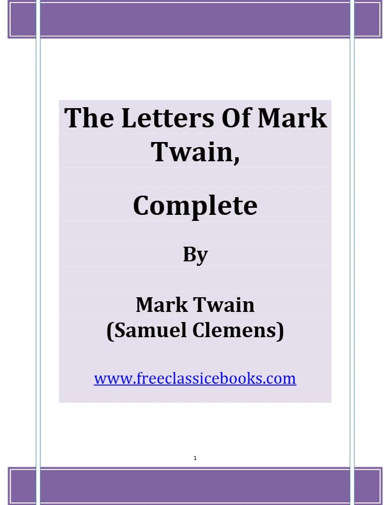 کتاب نامه های مارک تواین (The Letters Of Mark Twain) نسخه انگلیسی PDF | مارک تواین