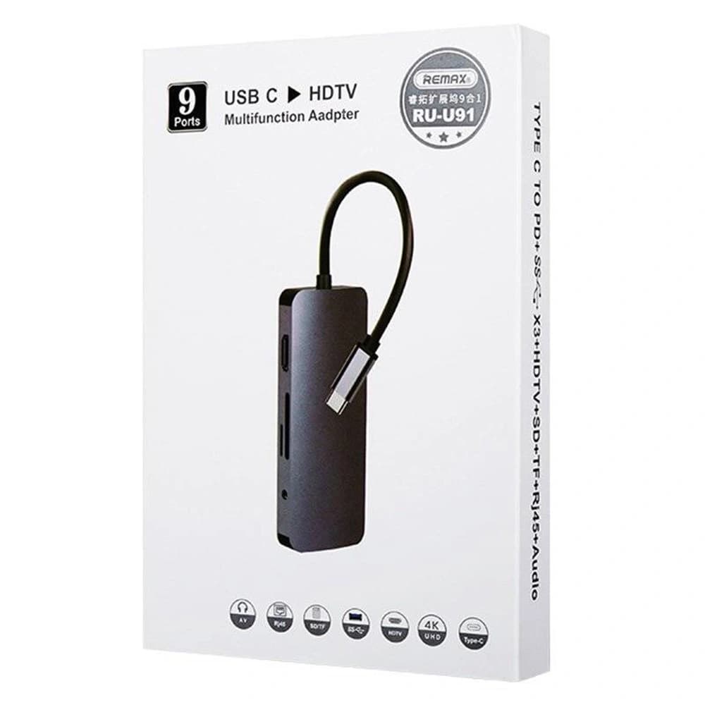هاب 9 پورت تایپ سی ریمکس مدل RU-U91 کد K12658