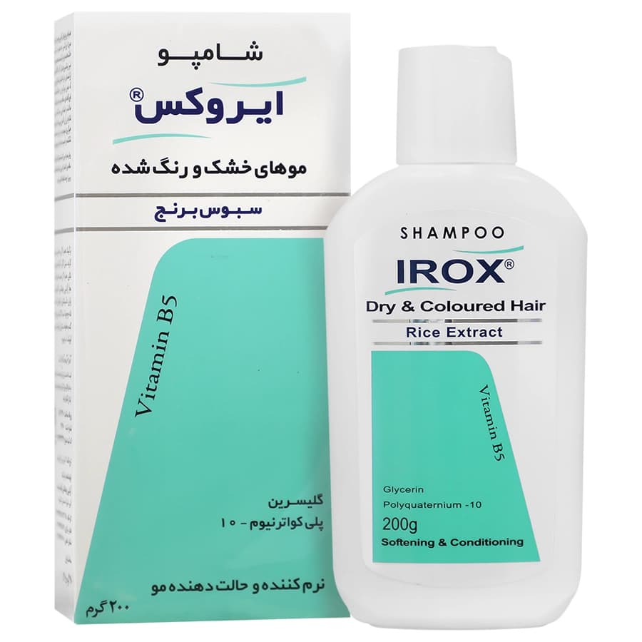 شامپو سبوس برنج مناسب موهای خشک و رنگ شده ایروکس ۲۰۰ گرم — تصویر ۶