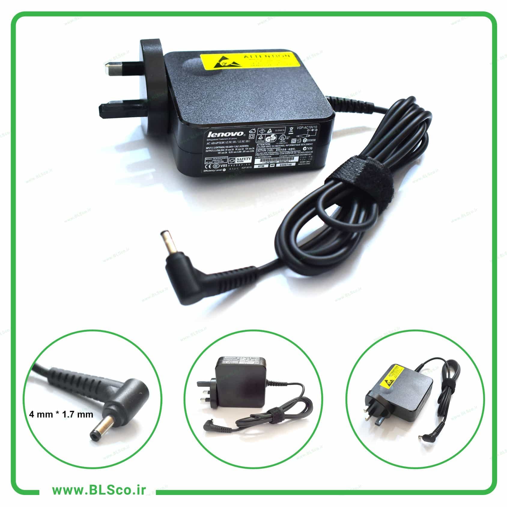 شارژر اورجینال لپ تاپ لنوو Lenovo 20V 3.25A – سری 1.7 * 4.0