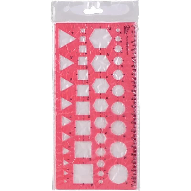 خط کش شابلون دار ژله ای 20cm کد 2 — تصویر ۲