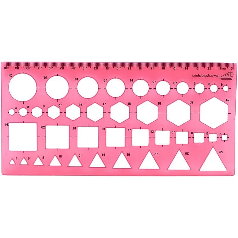 خط کش شابلون دار ژله ای 20cm کد 2 — تصویر ۳