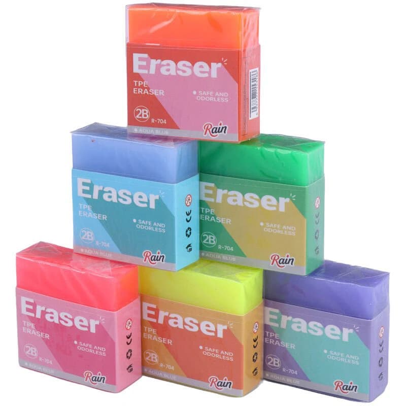پاک کن رنگی رین R-704 بسته 36 عددی