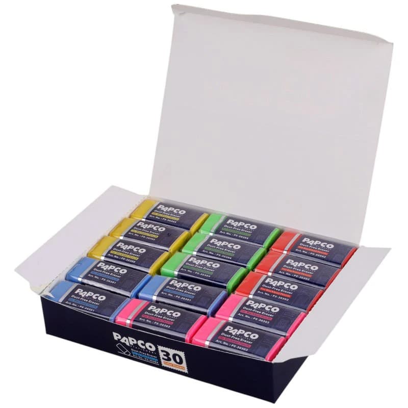 پاک کن رنگی پاپکو PS-303BX بسته 30 عددی — تصویر ۲