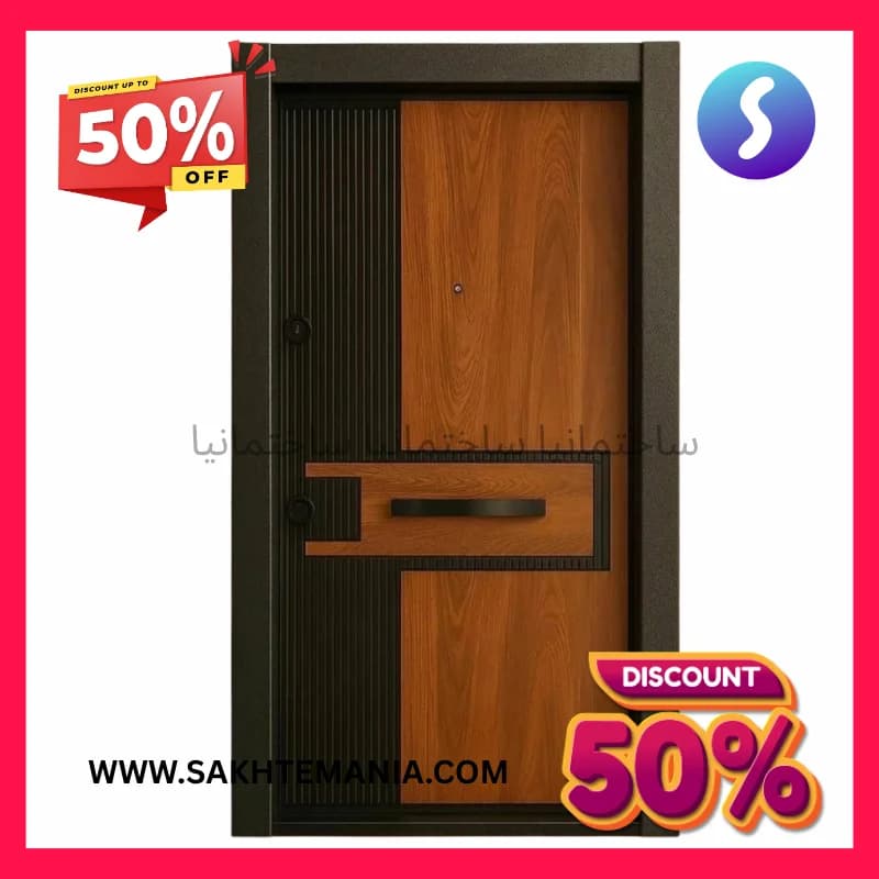 درب ضد سرقت مدرن چوبی مدل آیلین (رویه لمینوکس) کف ۱۴ | خرید درب ضد سرقت شیک از کارخانه ساختمانیا با بهترین قیمت + قیمت پخش + ارسال فوری