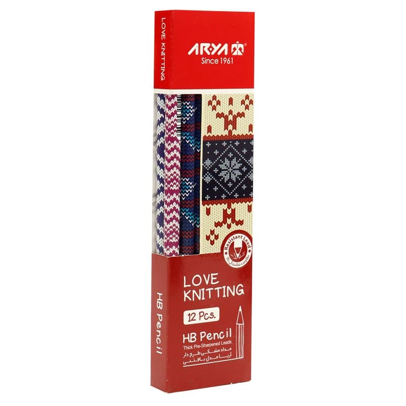 مداد مشکی طرح دار آریا Arya 3046 بسته 12 عددی — تصویر ۵