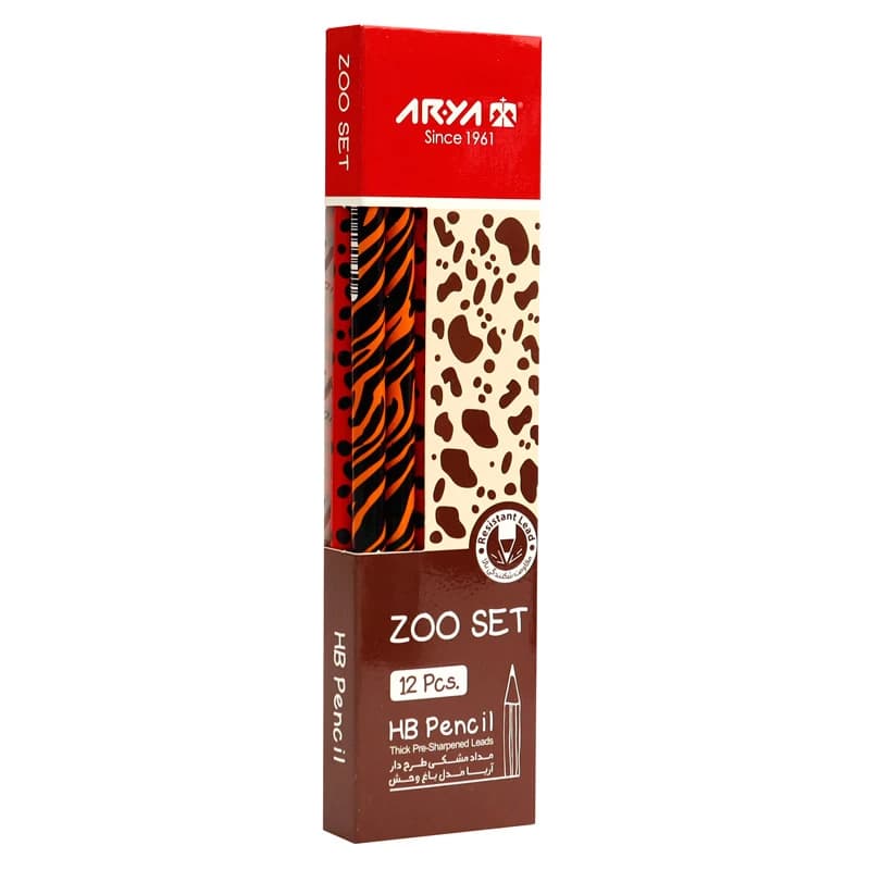 مداد مشکی طرح دار آریا Arya 3045 بسته 12 عددی — تصویر ۴