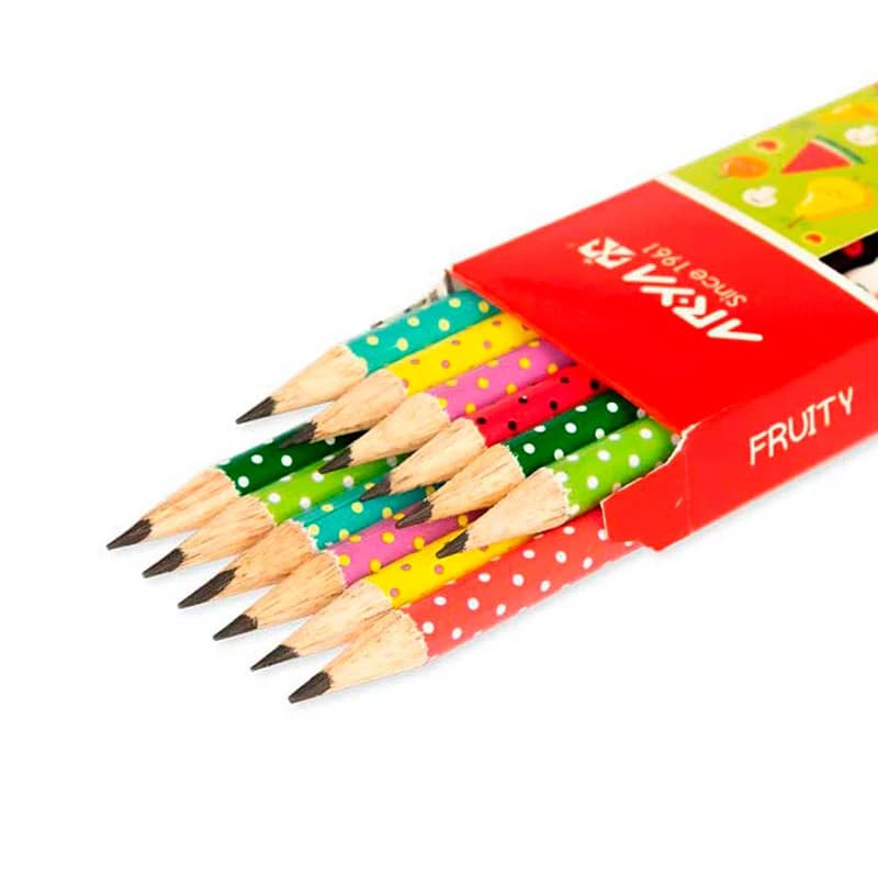مداد مشکی طرح دار آریا Arya 3048 بسته 12 عددی — تصویر ۲