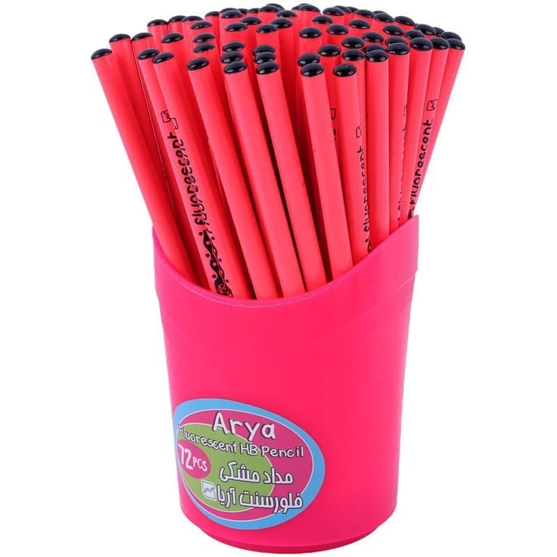 مداد مشکی آریا Fluorescent 3008 بسته 72 عددی — تصویر ۵