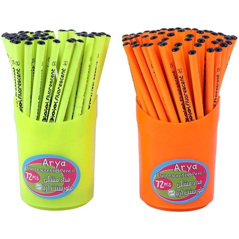 مداد مشکی آریا Fluorescent 3008 بسته 72 عددی — تصویر ۲