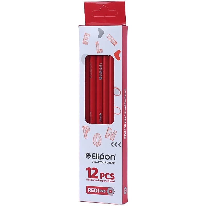 مداد قرمز کلاسیک الیپون Elipon PR6 — تصویر ۲