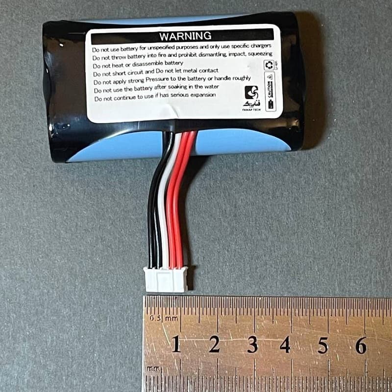 باتری کارتخوان لیتیومی دوتایی مدل AMP8-Li-ion-18650-2S1P پنج پین کوچک — تصویر ۲