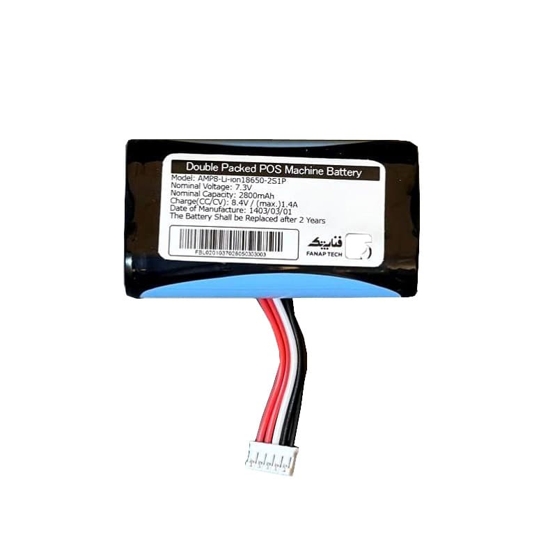 باتری کارتخوان لیتیومی دوتایی مدل AMP8-Li-ion-18650-2S1P پنج پین کوچک