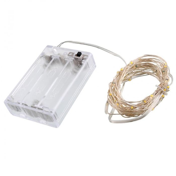 ریسه میکرو LED مفتولی 5 متر نوع باتری قلمی