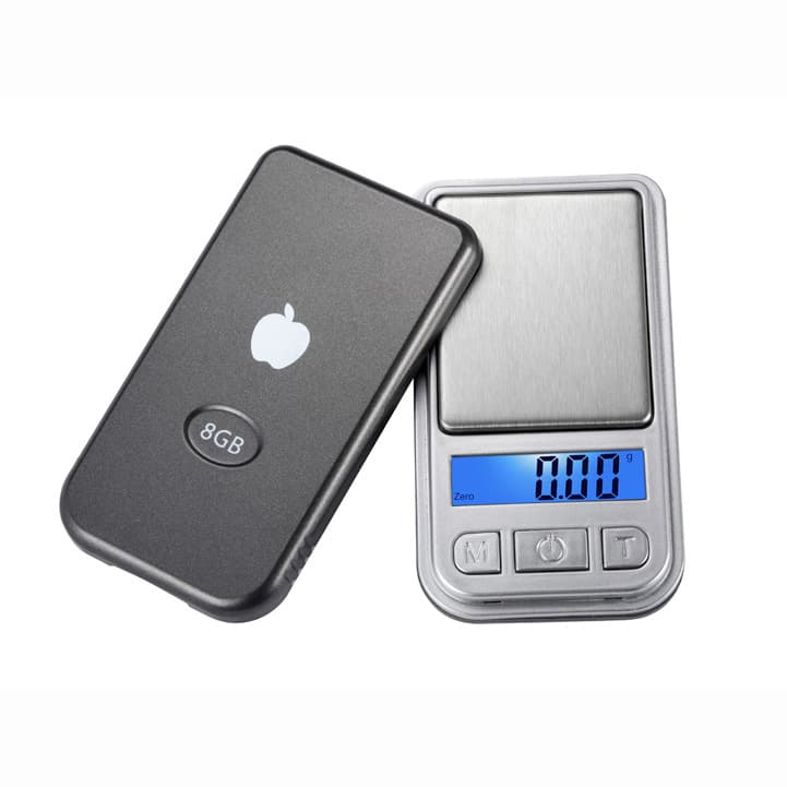 ترازو مثقالی دیجیتال 200gr گرمی جیبی طرح اپل MP3