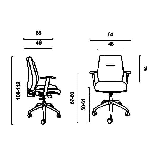 صندلی کارشناسی داتیس مدل فلوته XF460t — تصویر ۳