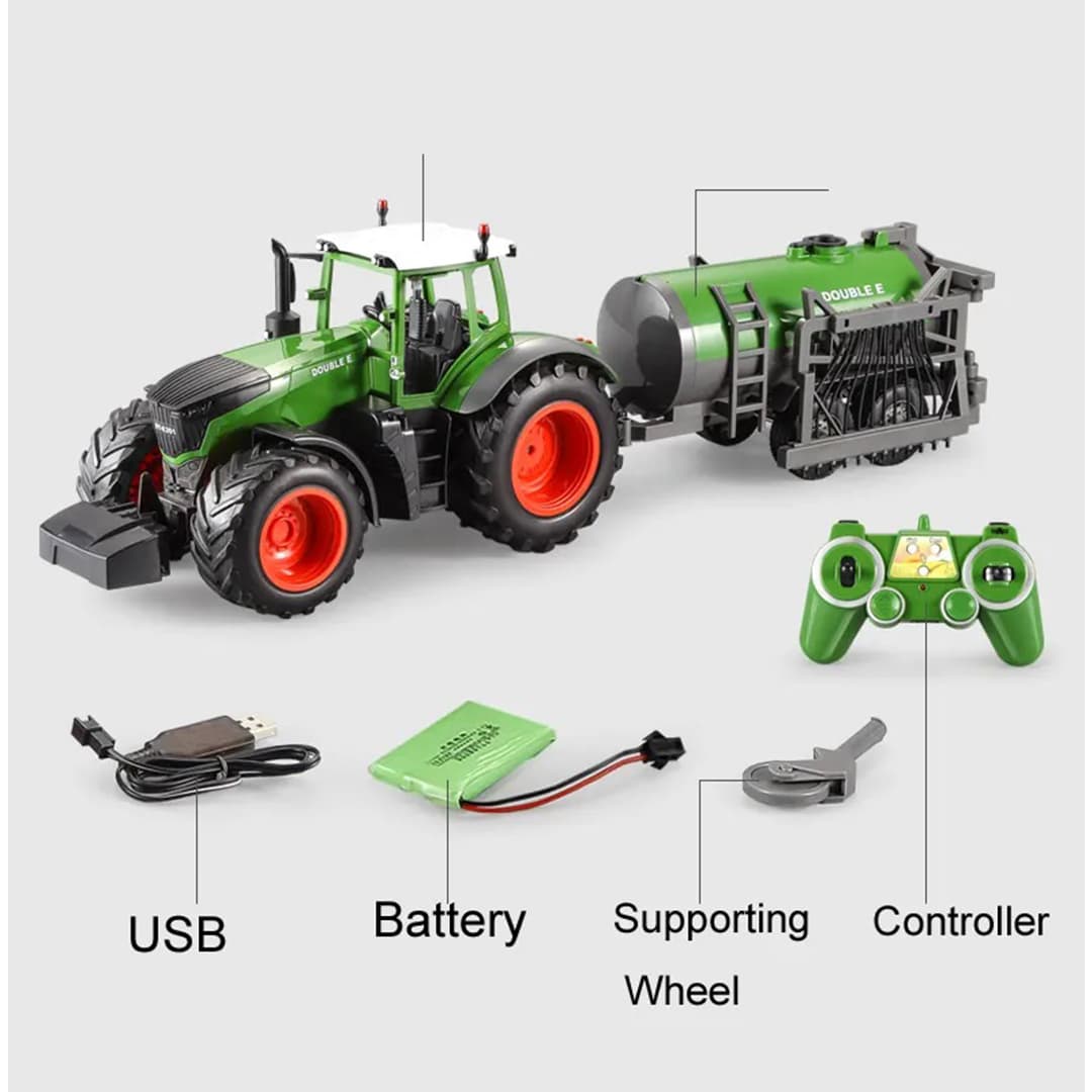 ماشین بازی کنترلی دبل ای مدل Tractor with sprinkler barrel E355-003 — تصویر ۷