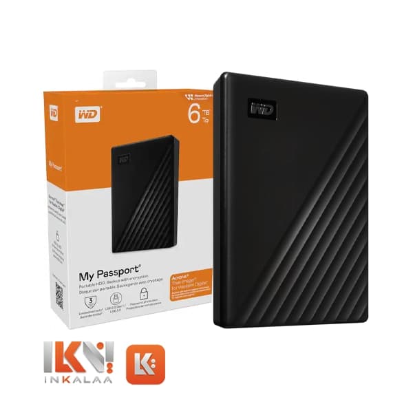 هارد اکسترنال وسترن دیجیتال مدل My Passport ظرفیت 6TB