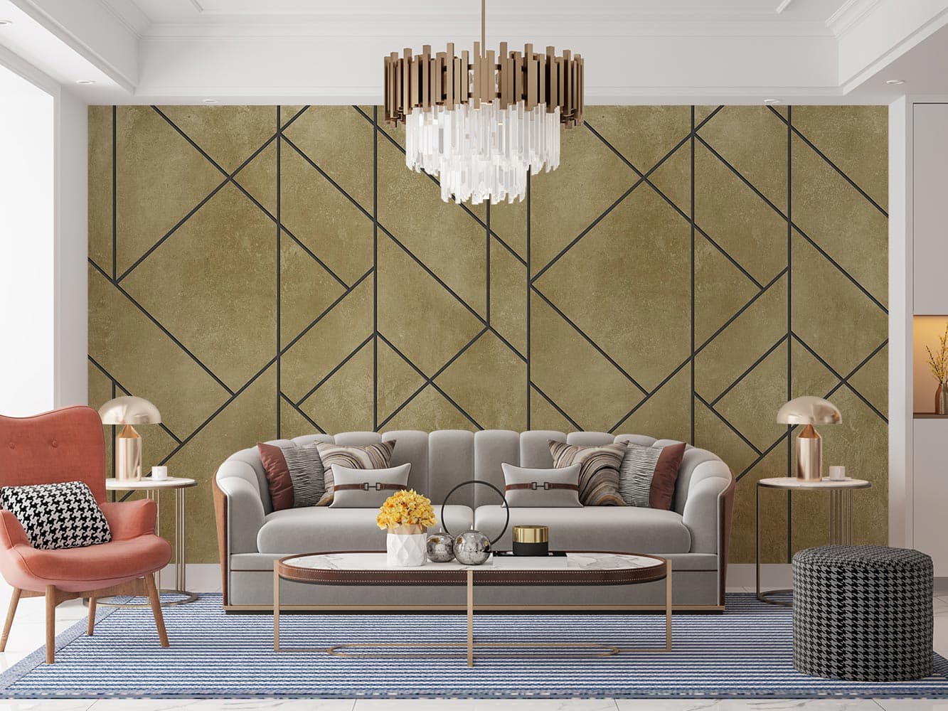 پوستر دیواری لاکچری هندسی M10054820 — تصویر ۳