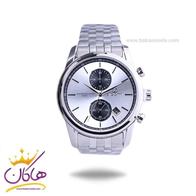 ساعت مچی بیگوتی مردانه فلزی نقره ای کرنوگراف BG.1.10580/1