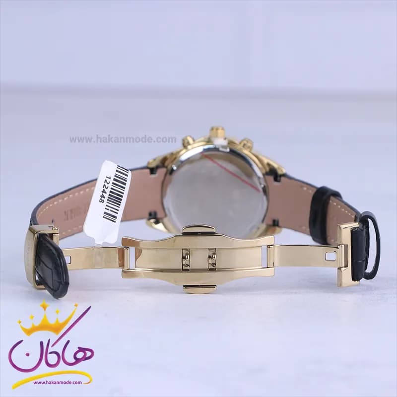ساعت مچی الگانس زنانه بند چرم مشکی قاب طلایی L 1205/2 — تصویر ۲