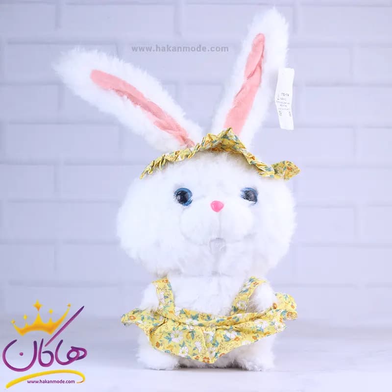 عروسک خرگوش لباس زرد گل‌ گلی | 1750114/2
