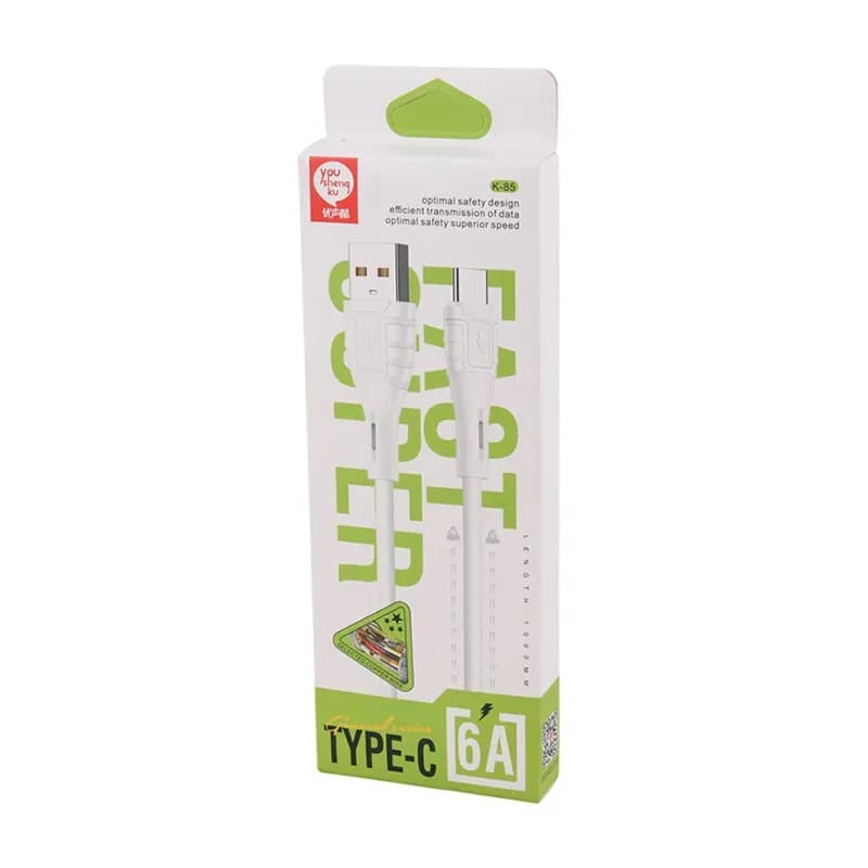 کابل شارژ USB به تایپ سی 6A فست K-85 طول 1 متر — تصویر ۴