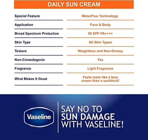 کرم ضد آفتاب وازلین مدل دیلی سان SPF50 — تصویر ۴