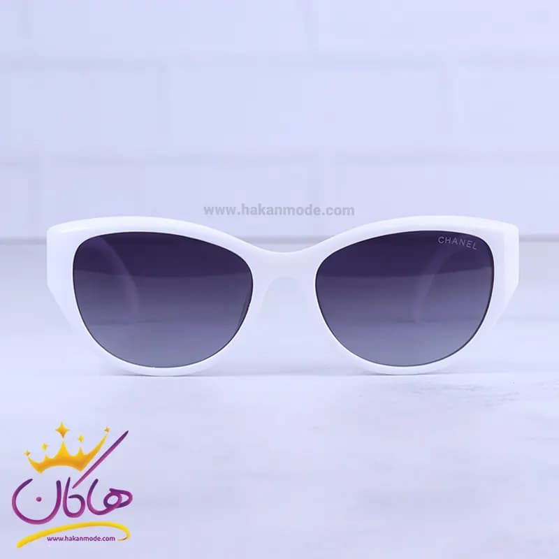 عینک آفتابی چنل زنانه فریم سفید پلاریزه P 9702/2