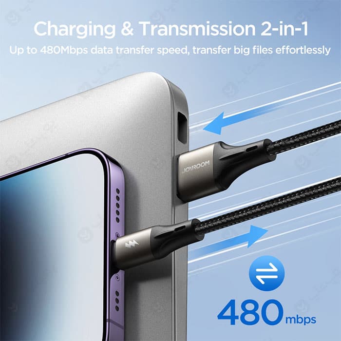 کابل شارژ USB به تایپ C جویروم مدل A25 به طول 2 متر — تصویر ۶