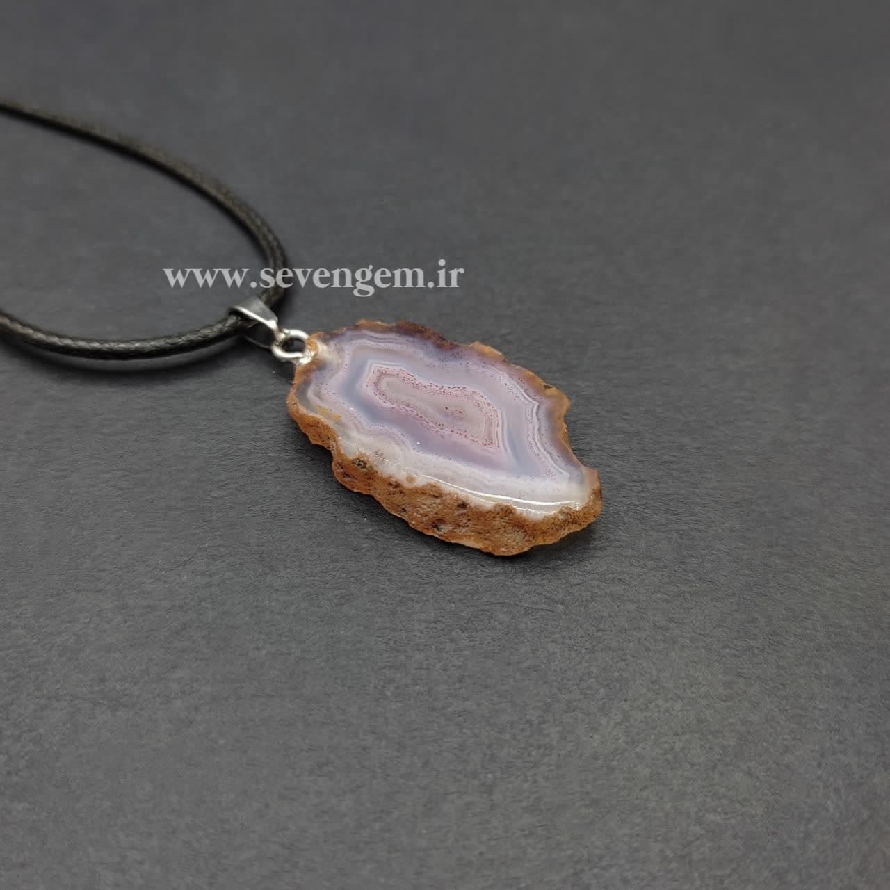 گردنبند اسلایس عقیق سلیمانی (کد769)