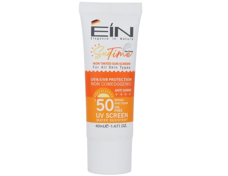 کرم ضد آفتاب بی رنگ SPF50 مناسب انواع پوست ای آی ان 40 میل